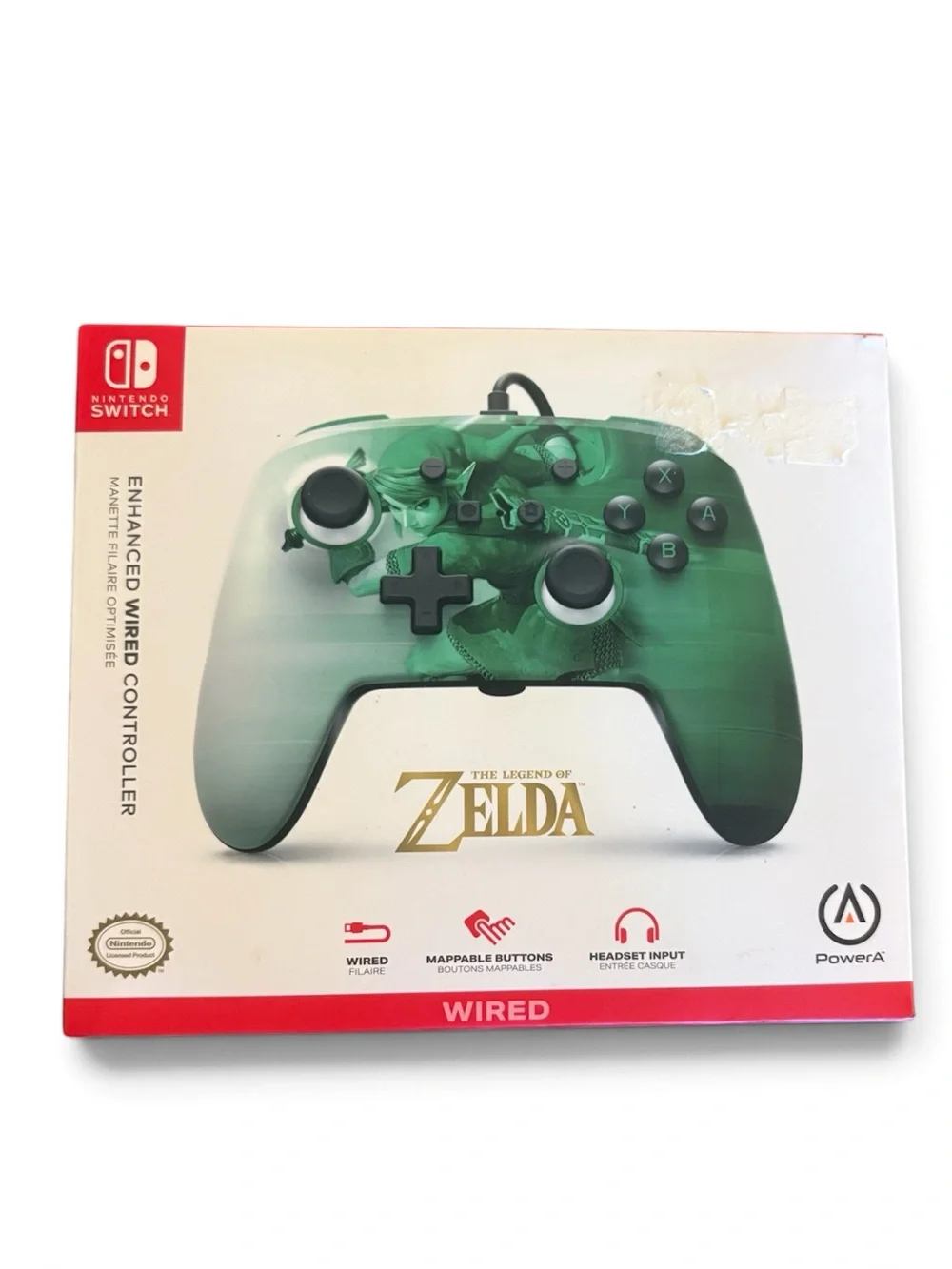 PowerA Enhanced Wired Controller Nintendo Switch Legend of Zelda Green Heroic
